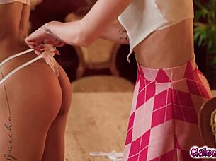 Gorgeous veronica leal wants to show off her sexy lingerie to zazie skymm things get hot and steamy and its with sheer pleasure they start fucking each other