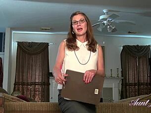 auntjudys milf isabella shows hairy pussy as your secretary
