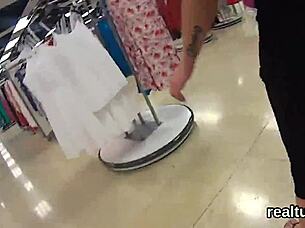 That Czech beauty got tempted in the mall!