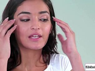 Petite Teen Student Strips Then Licks Blonde Teacher's Shaved Pussy