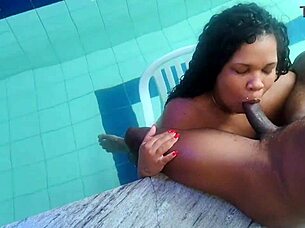 Feeling so aroused watching this BBW suck until cum fills her mouth