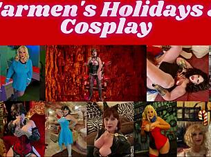 granny as black widow uses dildo to orgasm