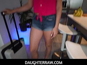 Big ass step daughter fucks step dad