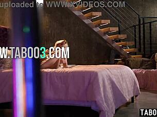 Skinny blonde Kenna James masturbates then gets roughly fucked by roommate