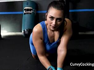 workout dick sucking at the gym with gagging and choking