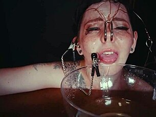 emo bondage whore tied up and punished with piss