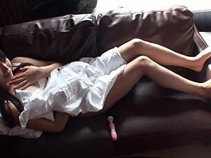 Beautiful mature lady in solo masturbation scene.