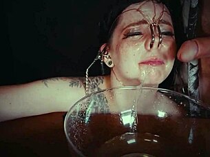 emo bondage whore tied up and punished with piss
