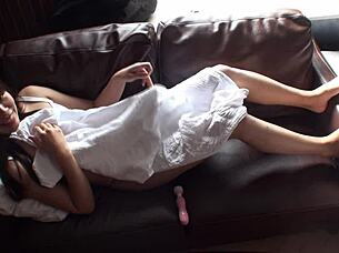 Beautiful mature lady in solo masturbation scene.