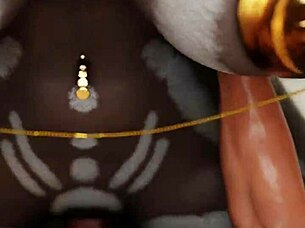 Playing game with anime brunette character in 3D cartoon