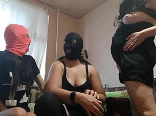 Our pregnant neighbor joined us for lesbian sex with hot Russian dirty talk
