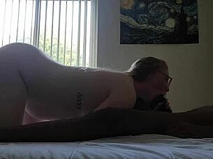 redhead babe trying to deepthroat my bbc sloppy