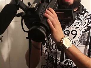 first scene of young gaucha redhead giving oral to director backstage at private club poa