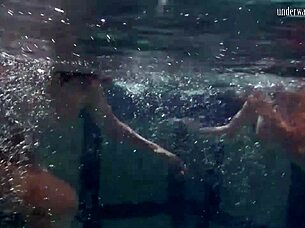 Katka and Barbara's Underwater Lesbian Tit Bouncing Adventure