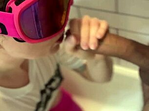 Dickflash in the bathroom leads to blowjob and deepthroat adventure! 😏