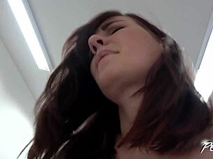 the shaved spot gets action and fresh load between the pink folds.