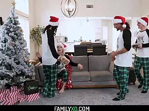 Step Family Holiday Foursome! Kay Lovely And Nikki Zee In Hardcore Group Sex