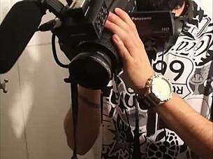 first scene of young gaucha redhead giving oral to director backstage at private club poa