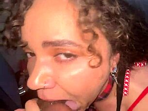 Curly-Haired Nympho Gets Facial from Flaxk