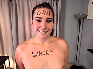 I whore loves humiliation while sucking and jerking off cock, spitting cum on my face.