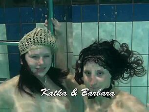 Katka and Barbara's Underwater Lesbian Tit Bouncing Adventure