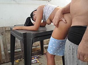 Fucking The Babysitter In The Backyard With Anal 😍