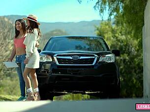 tiny lesbian girl feels intense emotions during fingering and sucking