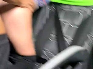 want to see the riskiest sex on the bus with spectators?