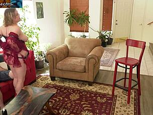 The cute blonde housewife teaches her stepson how to have sex in a homemade video