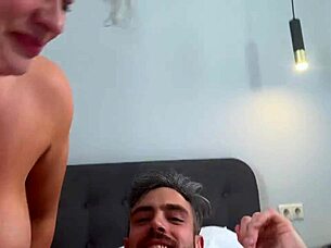 Oksana Swallows Cum In Threesome!