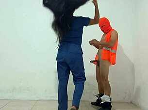 The hospital has a hot nurse who is having sex with the male cleaning staff