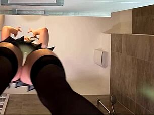 Hot cheerleader flashes her panties under that skirt!