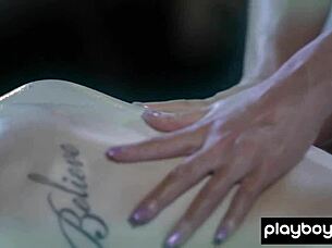 sexy teen jessica rex massages her gf jennifer jacobs passionately