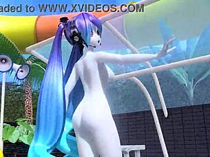 Hatsune Miku Dear Cocoa Dances Naked with Big Tits Bouncing!