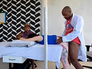 Doctor fucks patient beside unaware husband