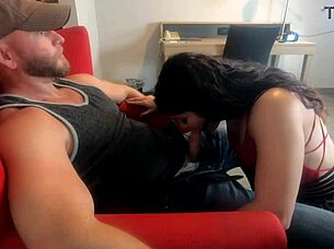 white trash wife - gags on cum swallow