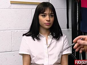 I'm the repressed thief hiding a perfume bottle in the drawer, but she catches me for hardcore sex.