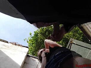 Outside Anal And Pussy Fuck With Cum Swallow Closeup!