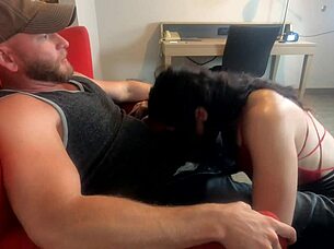 white trash wife - gags on cum swallow