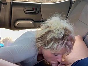 real blonde hooker gives bbbj then gets bent over for bareback fucking and ass load 😍