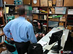 i'm the shoplifting teen 18+ with hairy pussy who got caught and fucked by the mall cop backstage