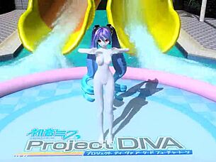 Hatsune Miku Dear Cocoa Dances Naked with Big Tits Bouncing!
