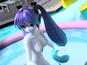 Hatsune Miku Dear Cocoa Dances Naked with Big Tits Bouncing!