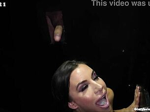 Gia Takes Gloryhole Blowjob To The Limit
