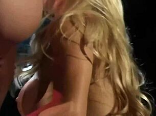 Blondes At Strip Club Engage In Lesbian Sex After Striptease.