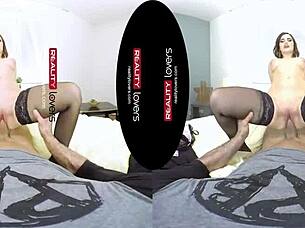 Young tattooed german chubby girl with glasses rides in cowgirl