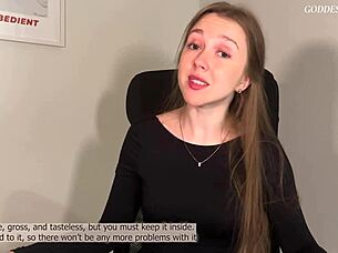 goddess ruins your orgasm with cum in glass humiliation