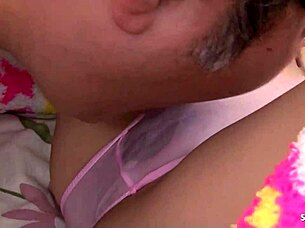 petite japanese step-daughter seduced to first creampie by old guy!