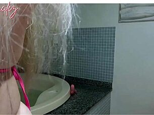 i'm crazy about this brunette nymph's perky ass, smooth pussy, and nerdy face