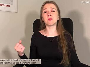 goddess ruins your orgasm with cum in glass humiliation